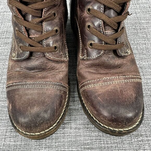 Taos Footwear Crave Combat Boots Womens Sz US 6.5 EU 37 Bordeaux Leather Lace Up - Picture 7 of 16